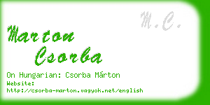 marton csorba business card